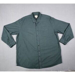 LL Bean Men's XXLT Green Houndstooth Wicked Good Long Sleeve‎ Flannel Shirt